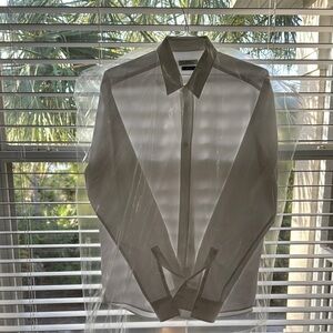 Men's White Versace Dress Shirt Large Medusa Accents